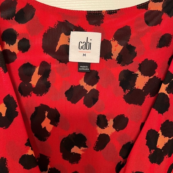 NWOT Cabi Viviene Siren Wrap Dress Size M #5771 Red leopard Print Dress - Picture 15 of 15